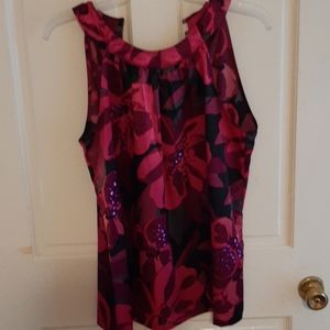 Beautiful hot pink sequined sleeveless blouse